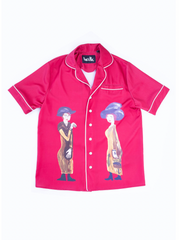 Haculla Gosspi Red Silk Printed Shirt