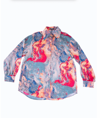 Beulah Olive/red Long sleeve Blouse