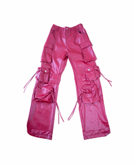 Athina 6 Pocket Red Leather Pants