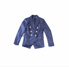 Michel black blazer gold button