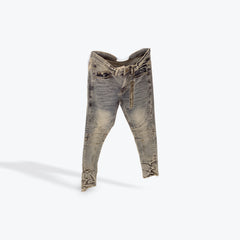 KDNK blue Panelled skinny jeans