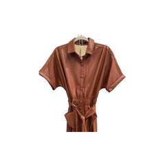 Win Win Brown Leather jumpsuit