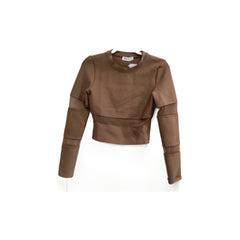 Rivir Brown Sheer Panel Top- Set