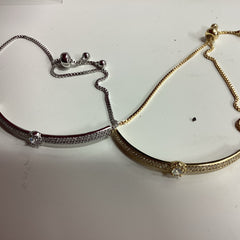 Diamond band tension bracelet