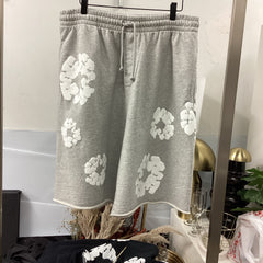 Denim Tears Grey Cotton Wreath Shorts XL