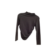 Active USA Black Long Sleeve Ruched Turtle Neck