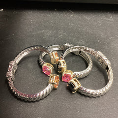 Metal Bracelet With Gems
