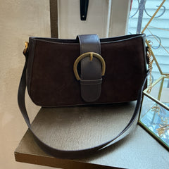 Brown Buckle Shoulder Bag