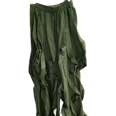 Daisy Green Ruffle Wide Leg Parachute Pants