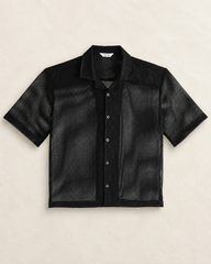 mode of one black mesh top