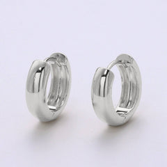 HUGGIE EARRING 9.8mm- 18K Small Loops, Huggie Hoop Earring, Hoop Earrings | Q-392: Gold