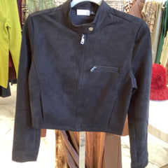 Love Poem Black Suede Crop Jacket