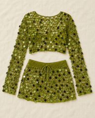 Mermaid Swim Green Sequin Skirt