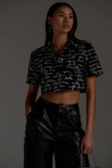 Black Midnight Letters Top