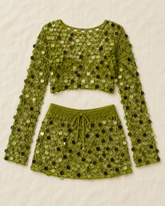 Mermaid Swim Green Sequin Top