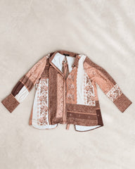 Beulah Style Brown Paisley Print Top