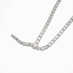 Gold Classic Gold CZ Emerald Cut Tennis Chain-00053 Chain-00054: Gold