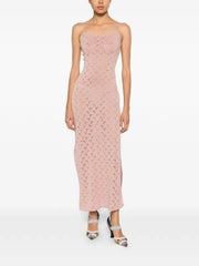 Marine Serre Pink Spaghetti Strap Dress