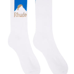 rhude socks blue\ gold
