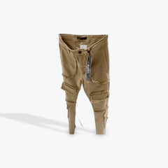 KDNK KHAKI CARGO SKINNY FLARE PANTS
