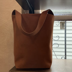 Brown Suede Bucket Tote