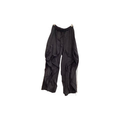 Daisy Black Ruffle Wide Leg Parachute Pants