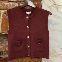 Love Tree Burgundy Sleeveless Sweater