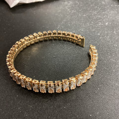 Rectangle Diamond Gold Bangle