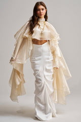 Highlight Champagne Ruffle Top