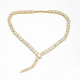 Gold Classic Gold CZ Emerald Cut Tennis Chain-00053 Chain-00054: Gold
