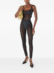 Marine Serre Black Mesh Monogram Catsuit