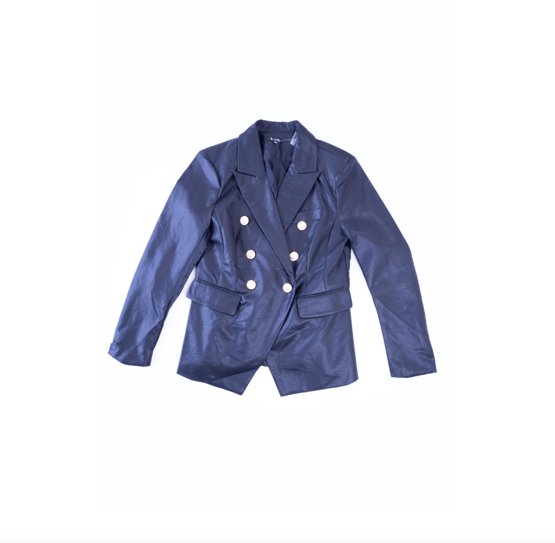 Michel black blazer gold button