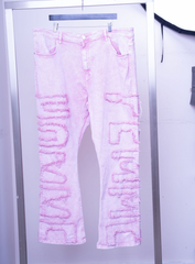 Homme + Femme Pink Distressed Denim