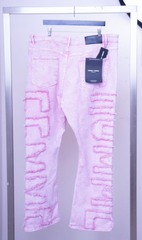 Homme + Femme Pink Distressed Denim