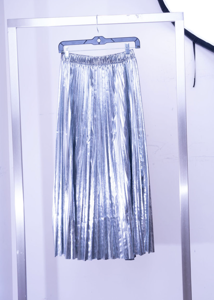 Impulsive Silver Maxi Skirt