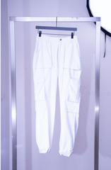 American Bazi White Leather Jogger