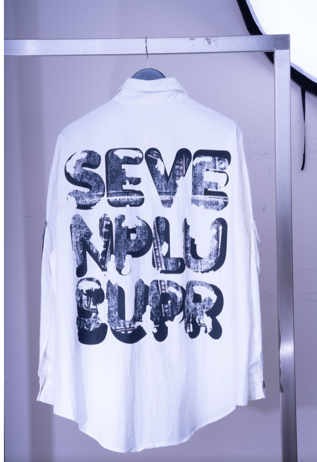LA Ross White denim button up shirt