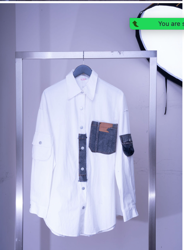 LA Ross White denim button up shirt