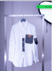 LA Ross White denim button up shirt