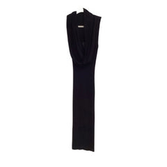 HERA BLACK PLUNG COWL NECK DRESS