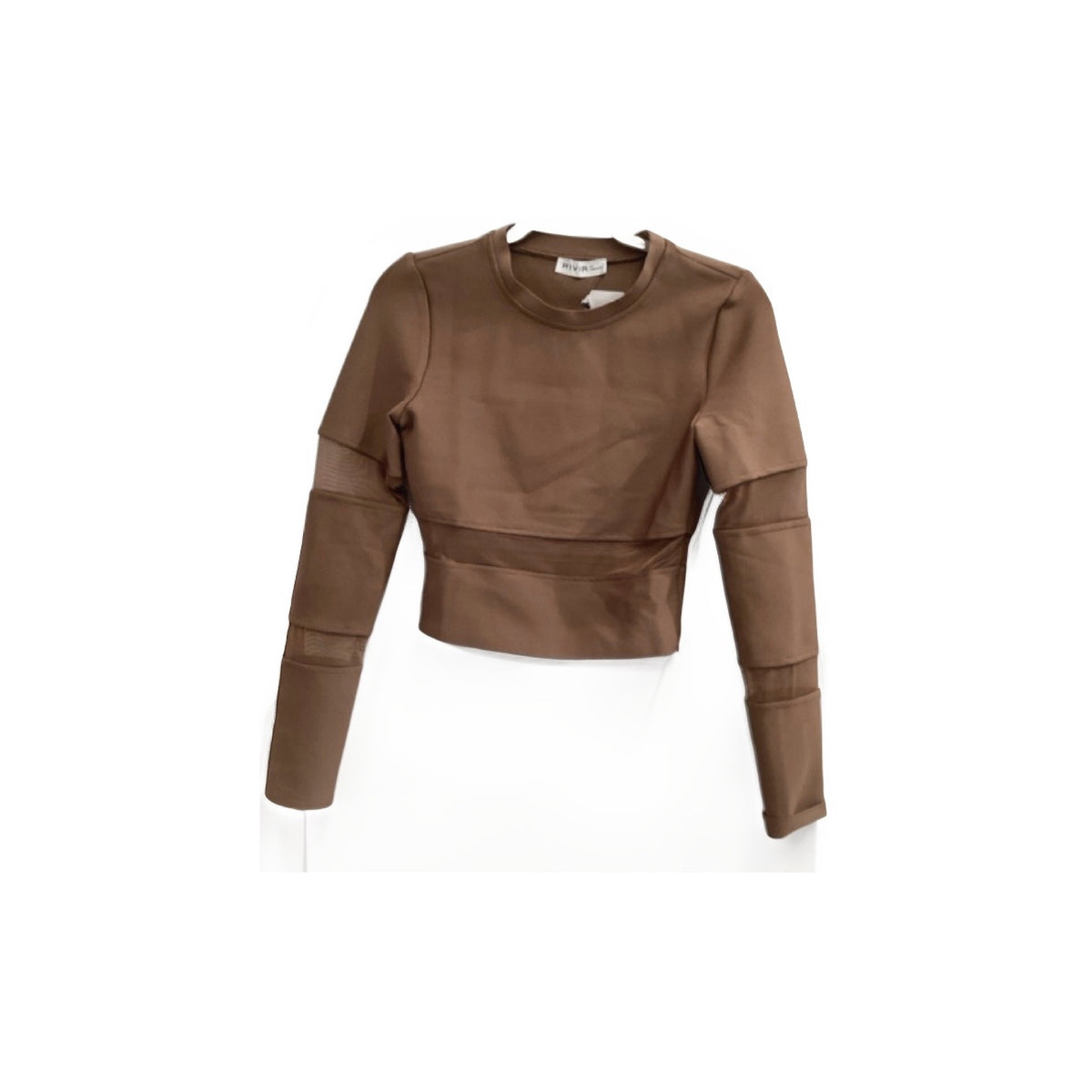 Rivir Brown Sheer Panel Top- Set