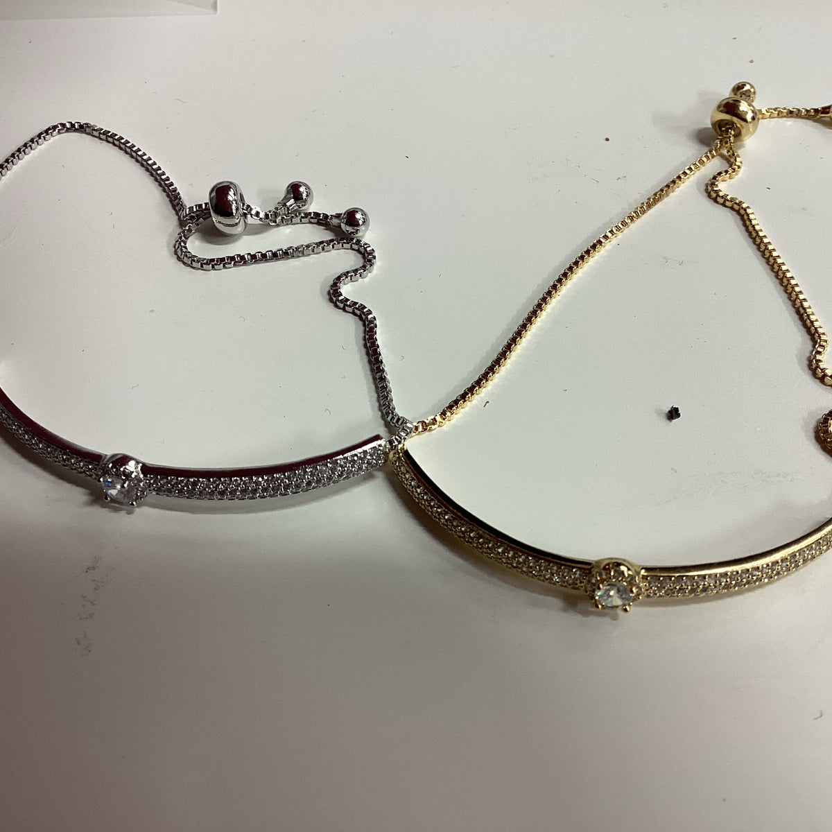 Diamond band tension bracelet