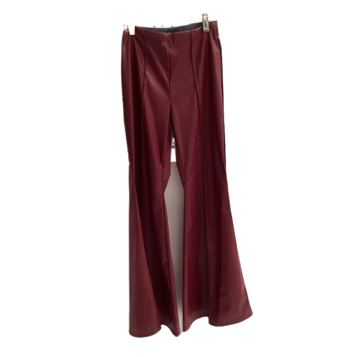 Envme Wine Leather Flare Pant