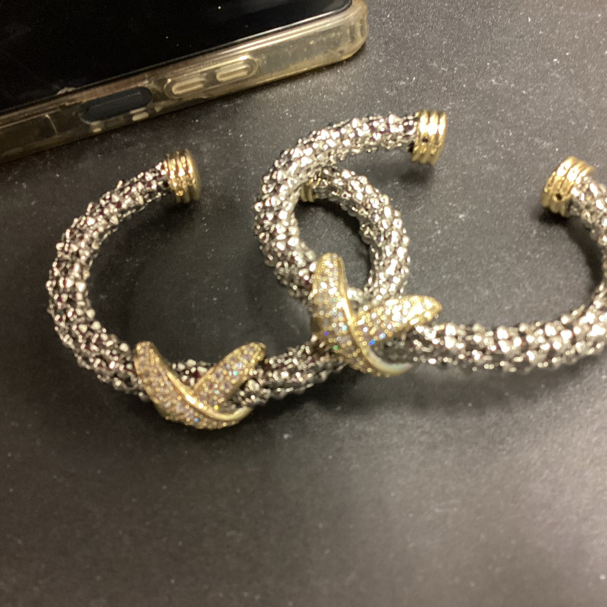 Silver Gold Knot Bangle