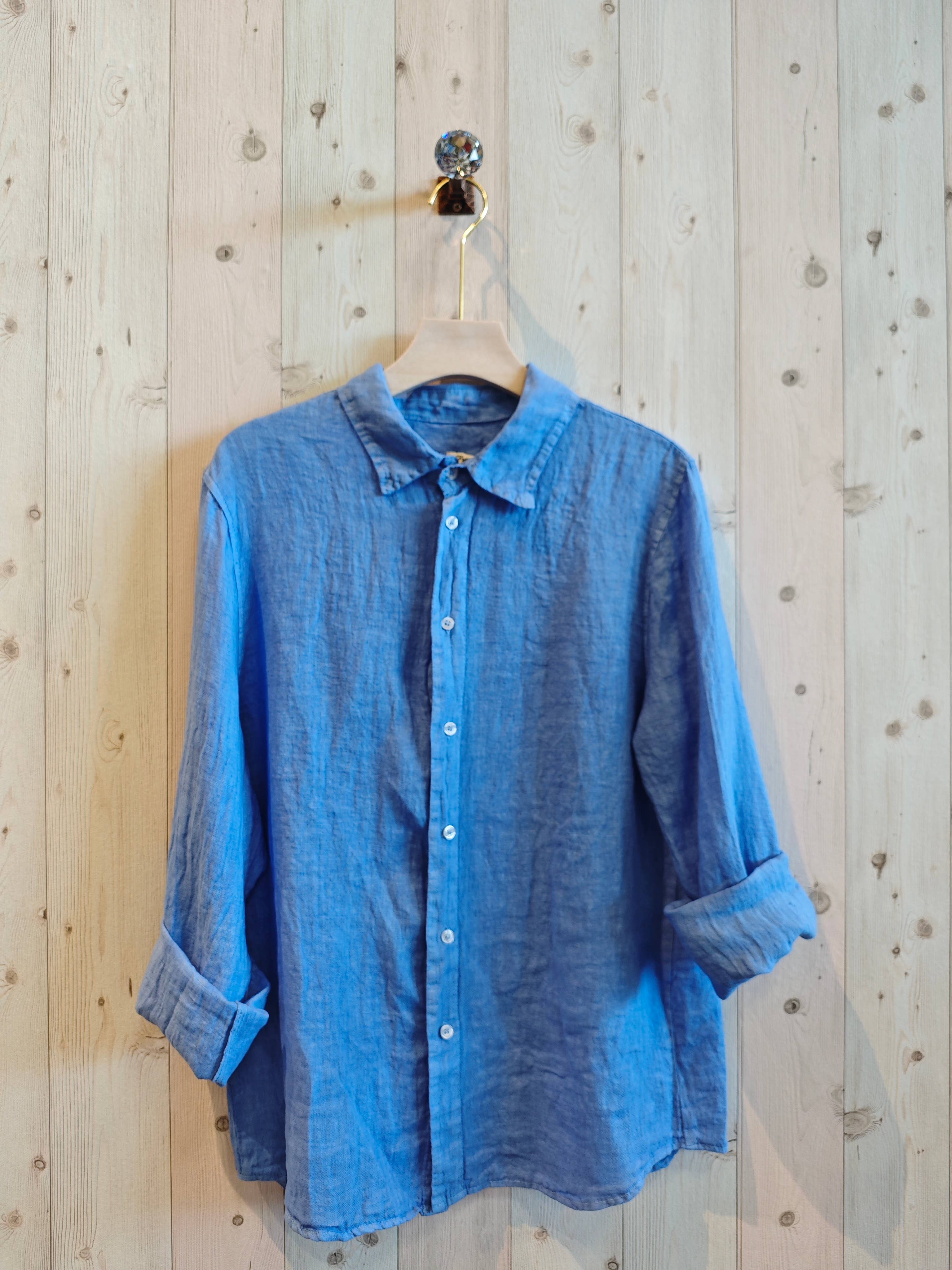 REF 219596 MEN'S 100% LINEN SHIRT: KAKY, XXL