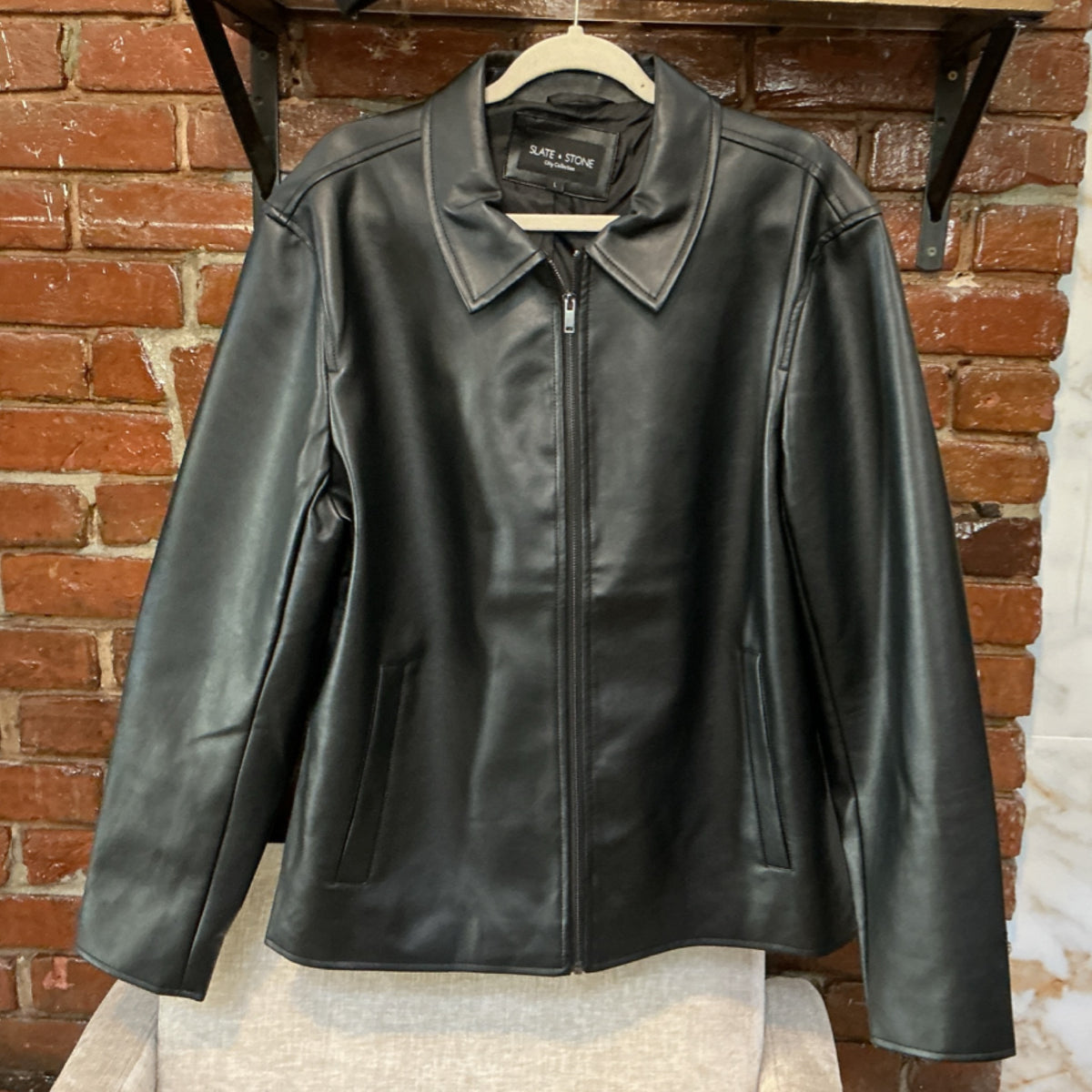 Slate & Stone Black Faux Leather Jacket