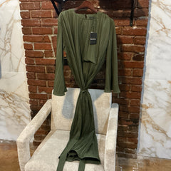 Beulah olive long sleeve shuffle dress