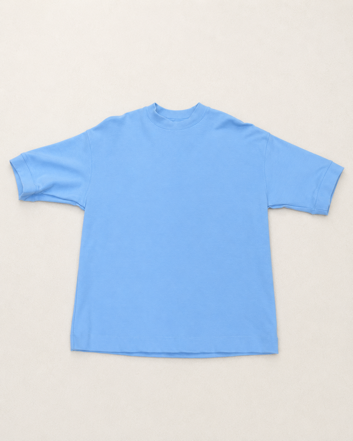 denim & flower baby blue solid t