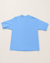 denim & flower baby blue solid t
