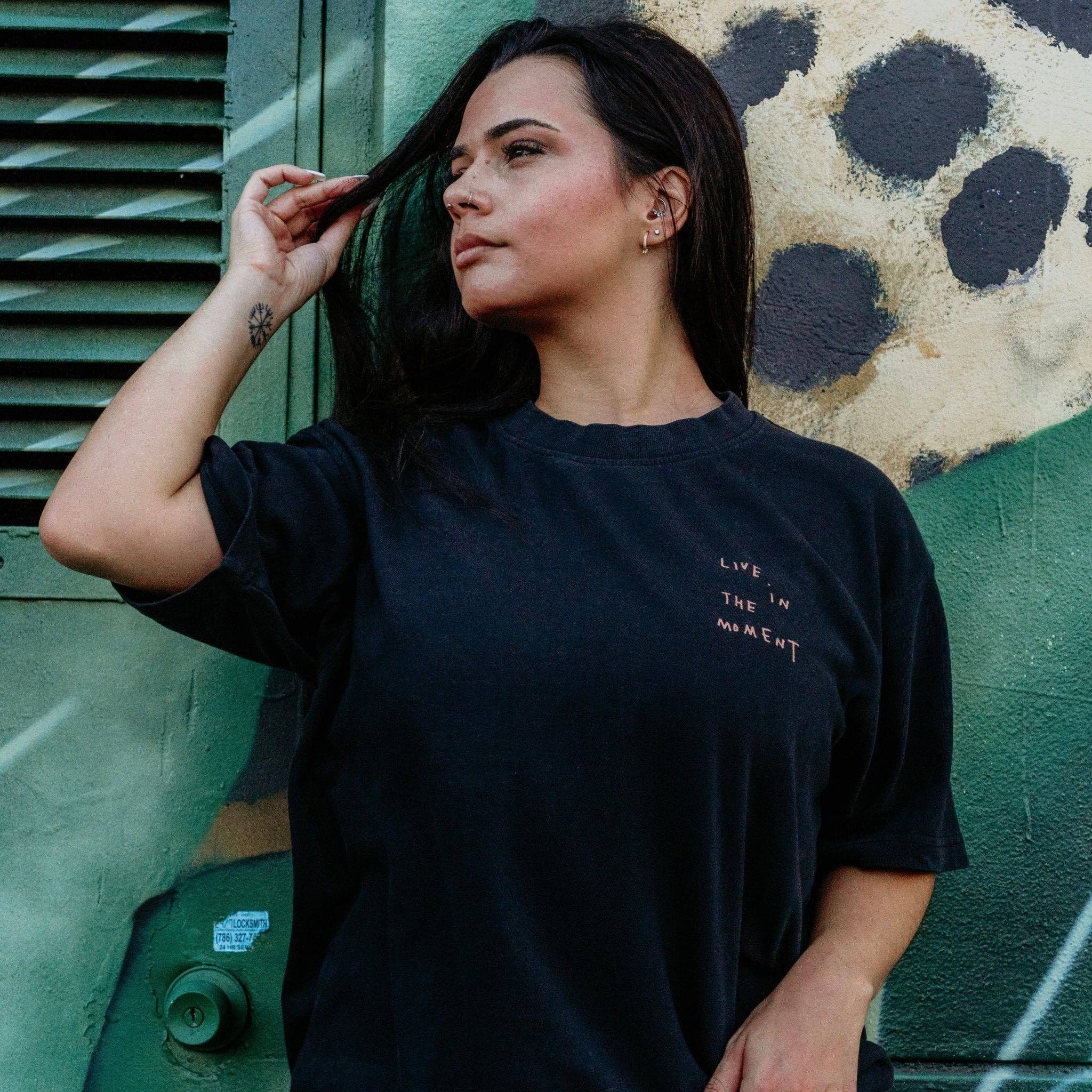 Live In The Moment Heavyweight Tee: Pistachio, S